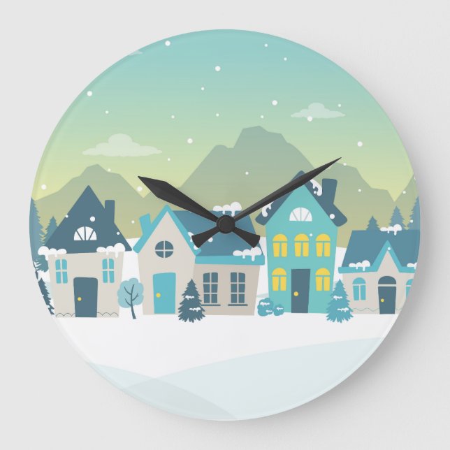 Grande Horloge Ronde Village d'hiver (Recto)