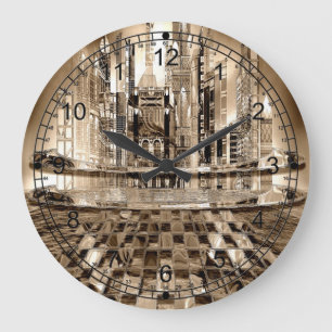 Grande Horloge Ronde Ville futuriste d'Athrochrous