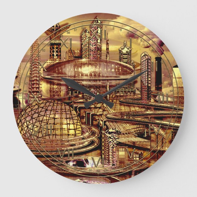 Grande Horloge Ronde Ville futuriste de KendalBrook (Recto)