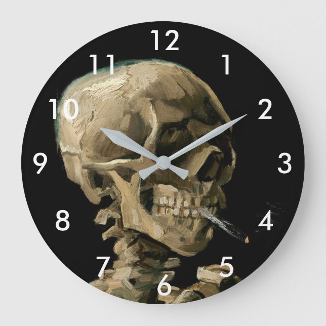 Grande Horloge Ronde Vincent van Gogh - Crâne avec cigarette brûlante (Recto)