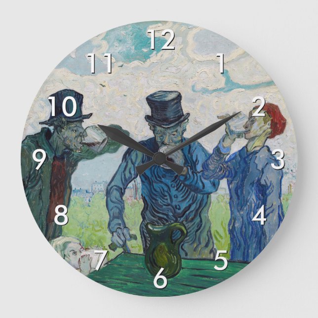 Grande Horloge Ronde Vincent van Gogh - Les buveurs, après Daumier (Recto)