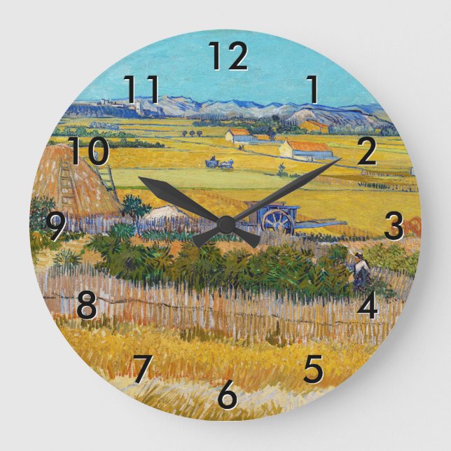 Grande Horloge Ronde Vincent van Gogh - Récolte à La Crau (Recto)
