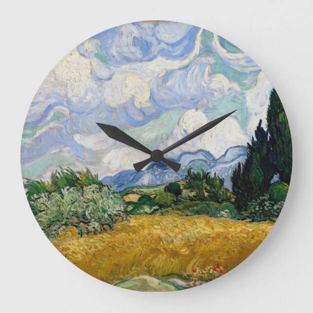 Grande Horloge Ronde Vincent Van Gogh Wheat Field With Cypresses (Recto)