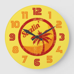 Grande Horloge Ronde Vintage Beach Sizzlin'