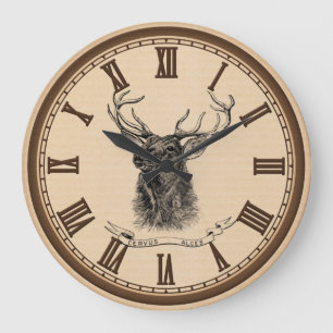 Grande Horloge Ronde Vintage elk head home office wall clock