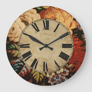Grande Horloge Ronde Vintage Floral