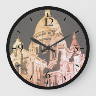 Grande Horloge Ronde Vintage France Paris Sacre Coeur Basilica