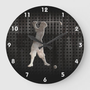Grande Horloge Ronde Vintage Golfer ; Cool