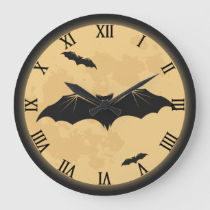 Grande Horloge Ronde Vintage Halloween