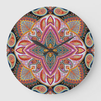 Grande Horloge Ronde Vintage Kerchief Motif ornemental