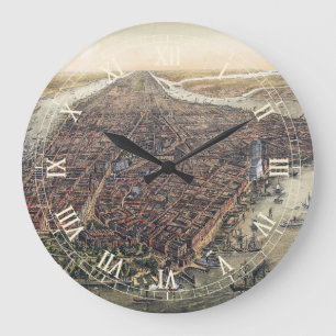 Grande Horloge Ronde Vintage New York City, Manhattan, Pont de Brooklyn