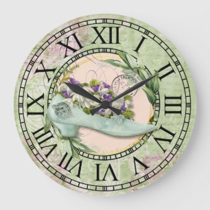 Grande Horloge Ronde Vintage paris dames feuille chaussure feuille wrea