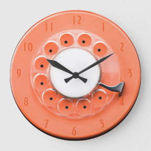 Grande Horloge Ronde Vintage Rotary Dial Novelty Wall Clock