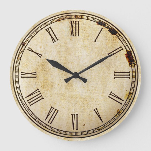 Grande Horloge Ronde Vintage Rustique (Recto)