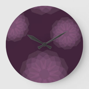 Grande Horloge Ronde Violet, cool, tendance moderne simple floral abstr