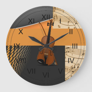 Grande Horloge Ronde Violin in Abstract Music-Theme