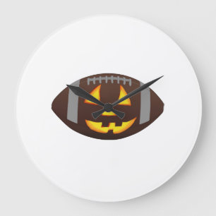 Grande Horloge Ronde Visage de citrouille de football