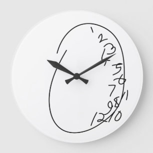 Grande Horloge Ronde Visage d'horloge tordu