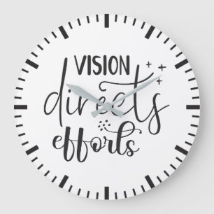 Grande Horloge Ronde Vision Oriente Les Efforts - Succès Motivation De 