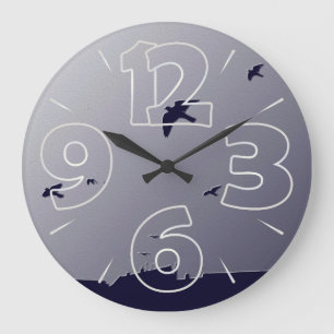 Grande Horloge Ronde Vol bleu