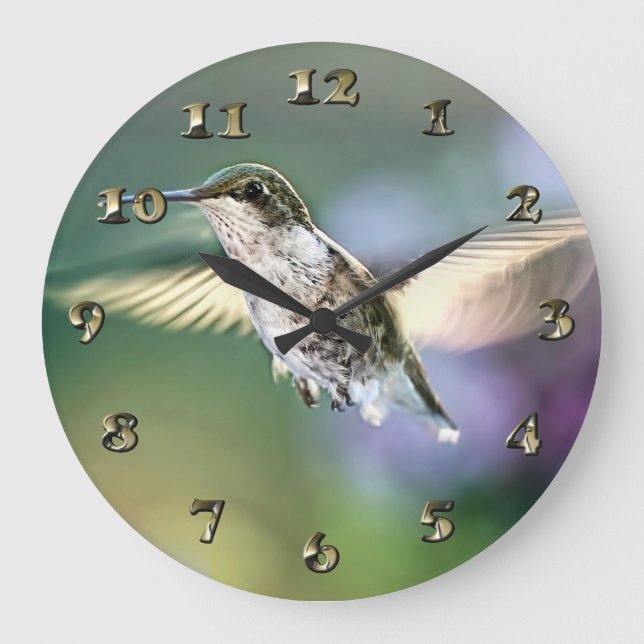 Grande Horloge Ronde Vol de colibri (Recto)