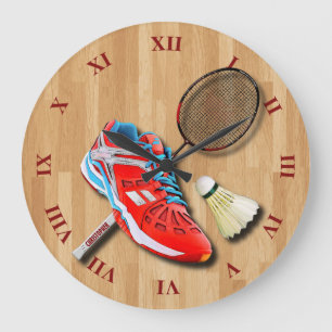 Grande Horloge Ronde Volant de raquette de chaussure de badminton avec