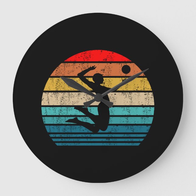 Grande Horloge Ronde Vomen Volley Beach Volleyball Serve Venin (Recto)