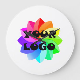 Grande Horloge Ronde Votre Logo Bureau D'Affaires Écran Mur Acrylique