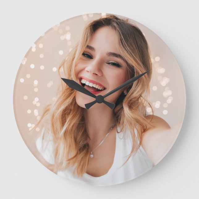 Grande Horloge Ronde Votre photo votre visage sur un personnalisé (Recto)