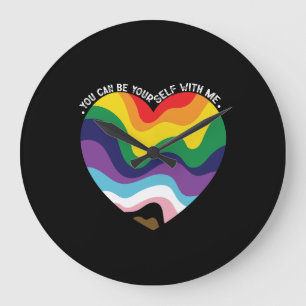 Grande Horloge Ronde Vous Pouvez Être Vous-Même Avec Moi, LGBT Transgen
