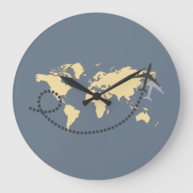 Grande Horloge Ronde Voyageons l'illustration du monde (Recto)