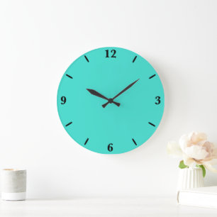 Grande Horloge Ronde Vrai bleu turquoise bleu vert Sud-ouest couleur so