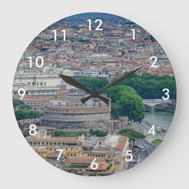 Grande Horloge Ronde Vue sur le centre historique de Rome (Recto)