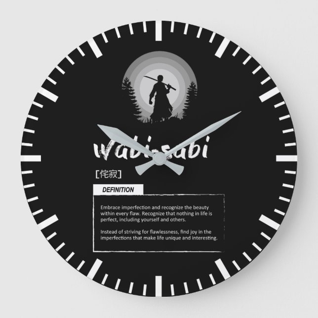 Grande Horloge Ronde Wabi-Sabi - Le Concept Japonais Pour Réussir (Recto)