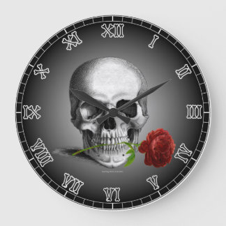 Grande Horloge Ronde Wall Clock Gothic Skull