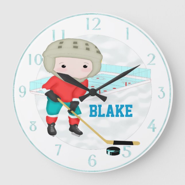Grande Horloge Ronde Wall Clock (hockey sur gazon) (Recto)