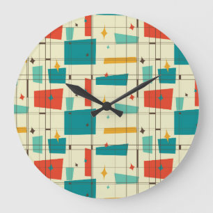 Grande Horloge Ronde Wall Clock, Square Patterns