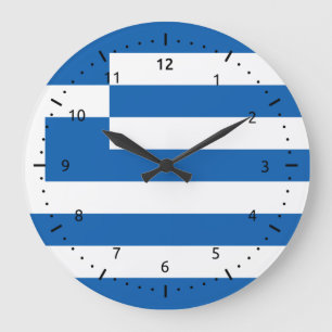 Grande Horloge Ronde Wall clock with flag of Greece