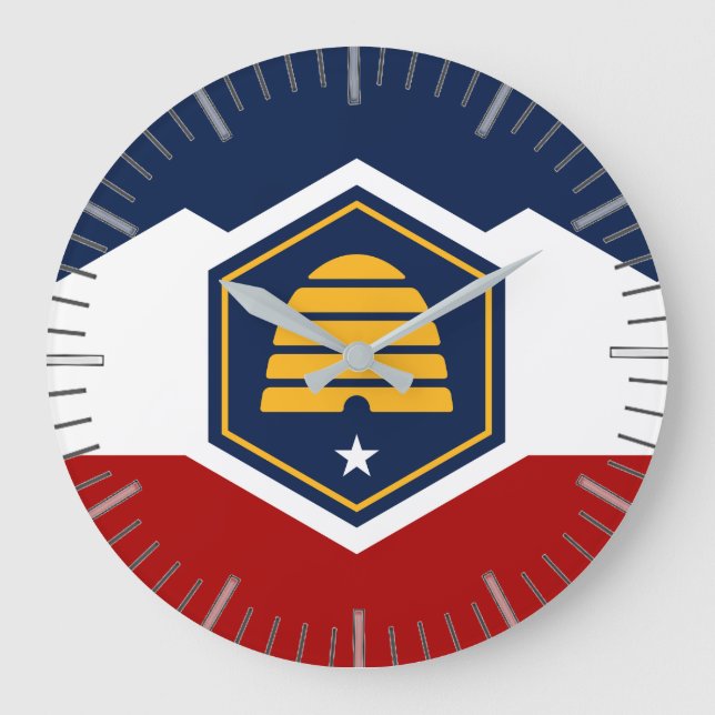 Grande Horloge Ronde Wall Clock with Flag of Utah, USA (Recto)
