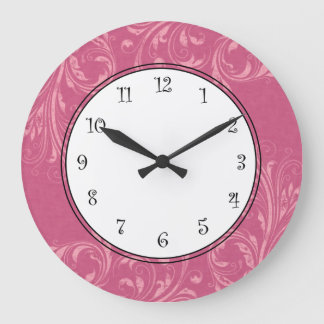 Grande Horloge Ronde Wall Clocks de Pink Girl