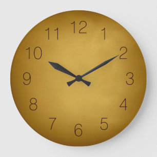 Grande Horloge Ronde Warm Earth Colors Gold Yellow Ocher Rich Red Brown