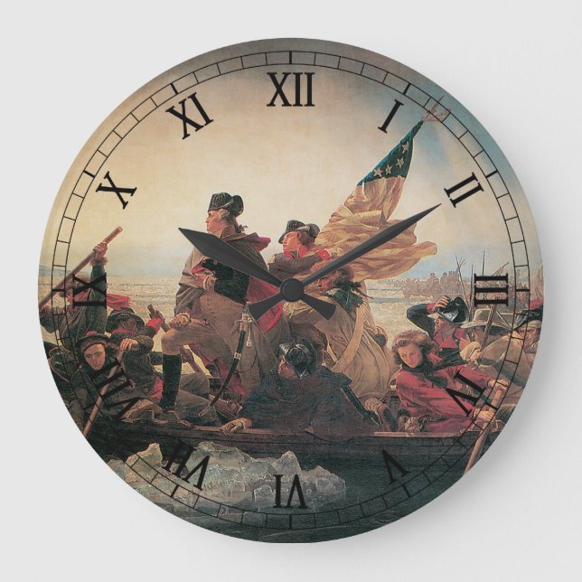 Grande Horloge Ronde Washington Traverser le Delaware par Emanuel Leutz (Recto)