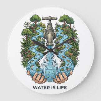 Grande Horloge Ronde Water Is Life | Nature Ecosystem Conservation Art