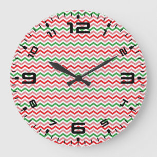 Grande Horloge Ronde Watermelon Summer Zigzag Stripes Motif-56209