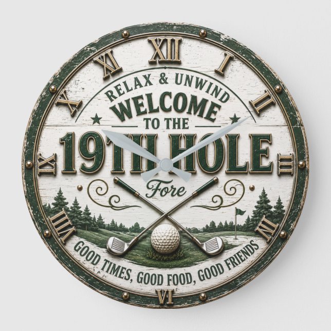 Grande Horloge Ronde Welcome to the 19th Hole Funny Golf Bar (Recto)