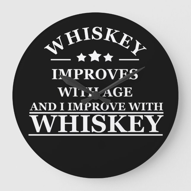 Grande Horloge Ronde Whiskey cite d'humoristiques paroles d'alcool cade (Recto)