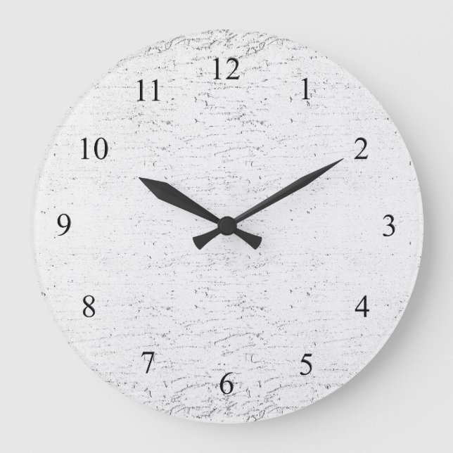 Grande Horloge Ronde White Modern Marble Textured Wall Clock (Recto)