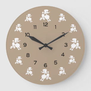 Grande Horloge Ronde White Poodles