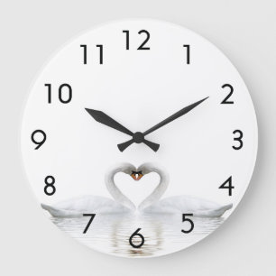 Grande Horloge Ronde White swans in love
