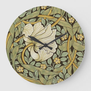 Grande Horloge Ronde William Morris Pimpernel Vintage Pré-Raphaelite